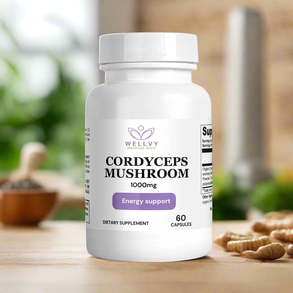 WELLVY Organic Cordyceps Mushroom Capsules – Immune & Energy Support