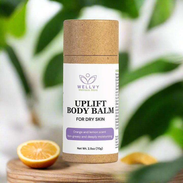 WELLVY Uplift Moisturizing Body Balm – Citrus & Ginger Aromatherapy, Eco-Friendly Formula