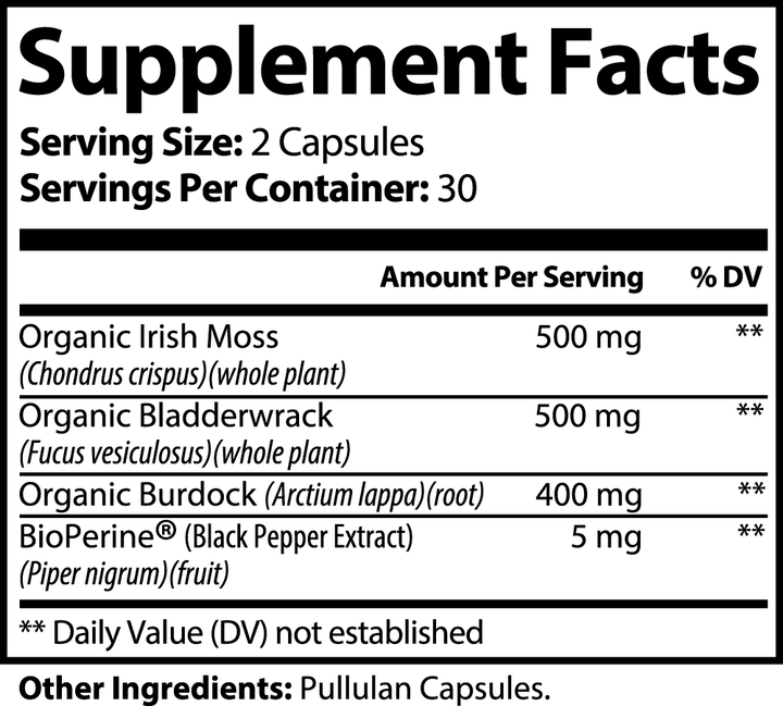 WELLVY Sea Moss Capsules – Immune Support &amp; Digestive Aid with Organic Bladderwrack &amp; Burdock Root-wellvy wellness store