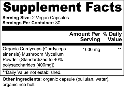 WELLVY Organic Cordyceps Mushroom Capsules – Immune & Energy Support