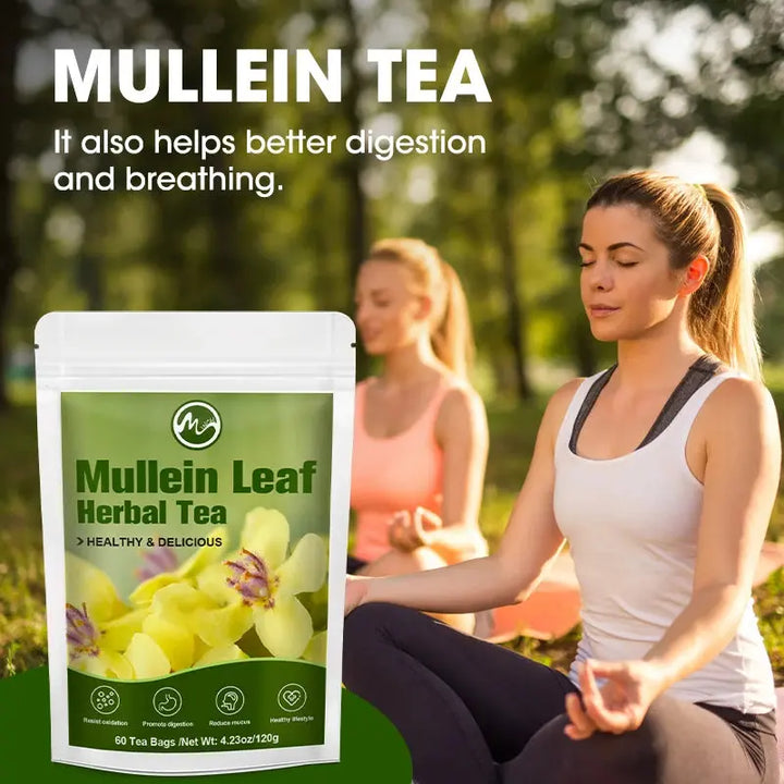 Minch Herbal Mullein Leaf Tea - Natural Lung Cleanse, Detoxification, & Cough Relief wellvy wellness store