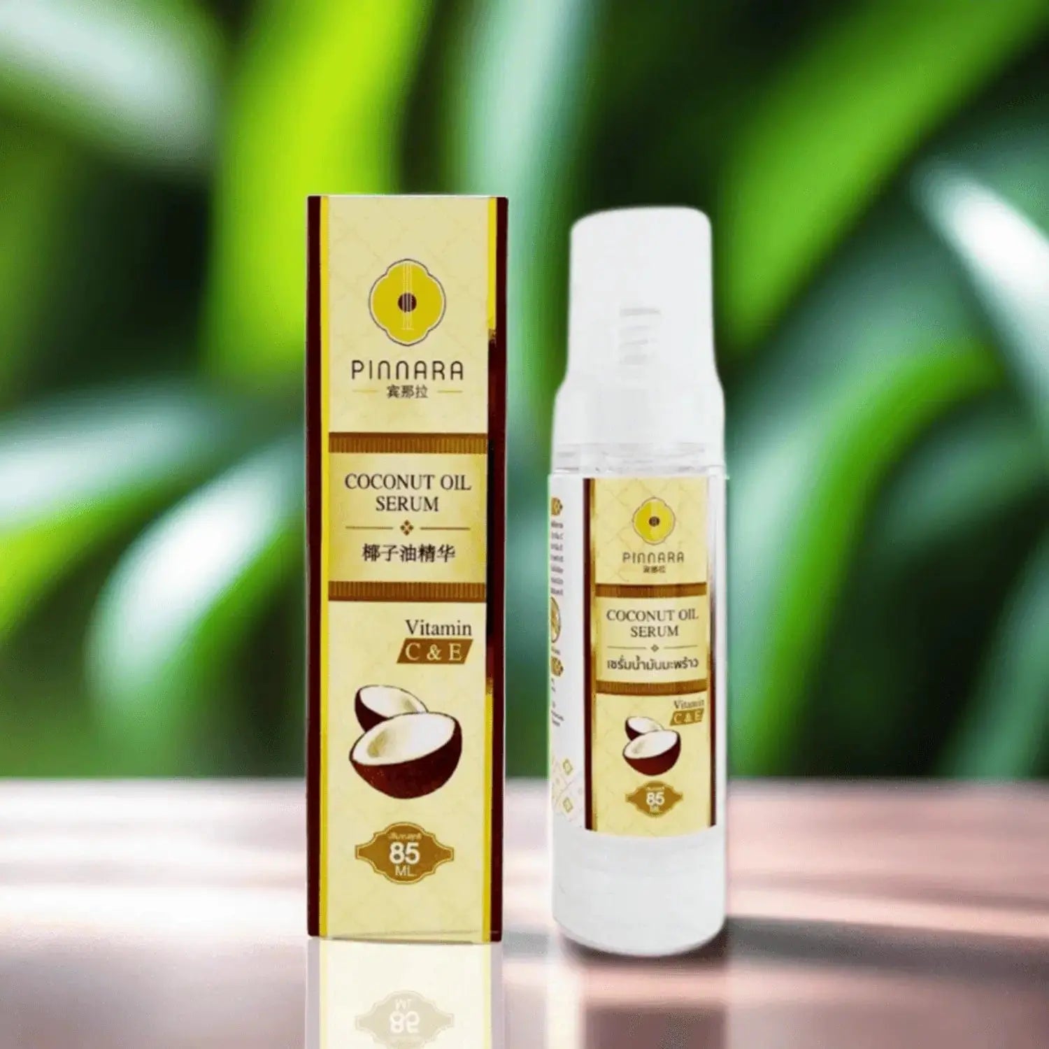 Pinnara Coconut Oil Serum: Skin & Hair Radiance with Vitamins C & E - wellvy wellness store