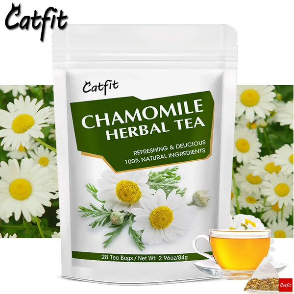 CatFit Natural Chamomile Tea | Stress Relief, Skin Care & Digestive Support | Cough & Breathing Aid