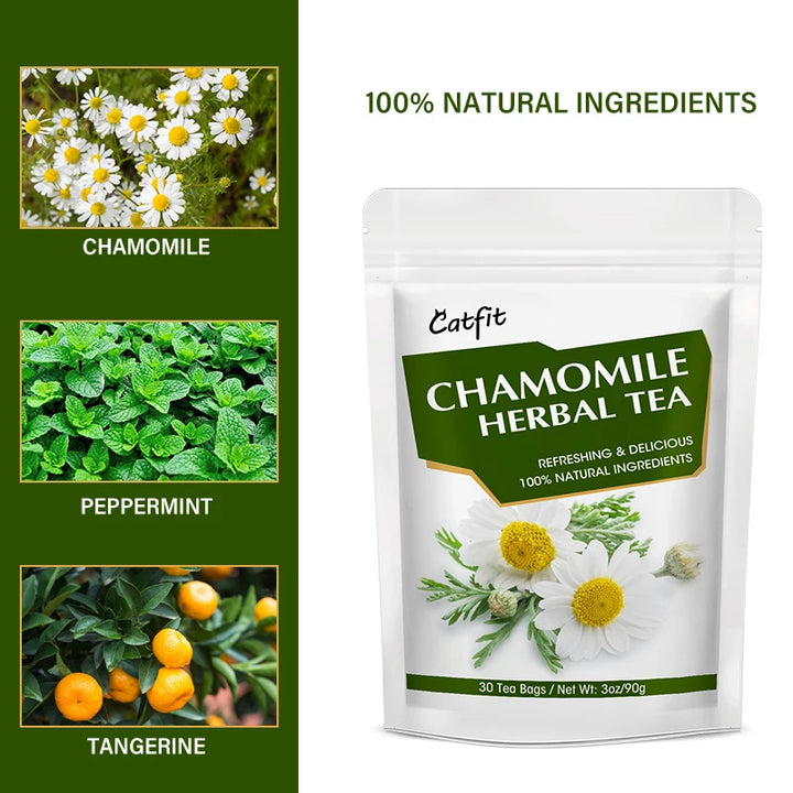 CatFit Natural Chamomile Tea | Stress Relief, Skin Care & Digestive Support | Cough & Breathing Aid