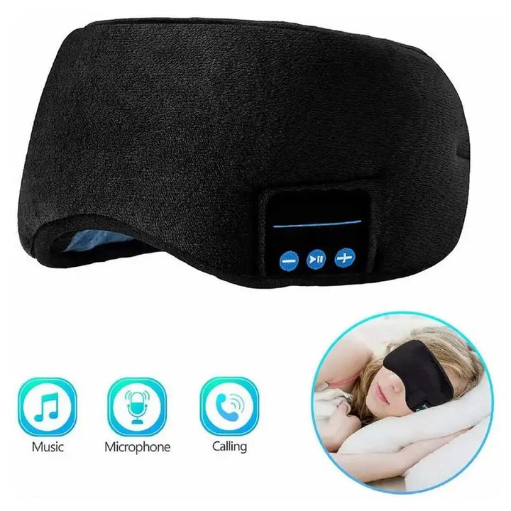 Rondaful 5.0 Wireless 3D Bluetooth Sleep Mask & Headset - Stereo Head-Mounted Eye Mask with Washable Fabric