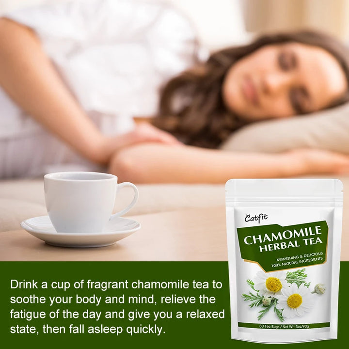 CatFit Natural Chamomile Tea | Stress Relief, Skin Care & Digestive Support | Cough & Breathing Aid