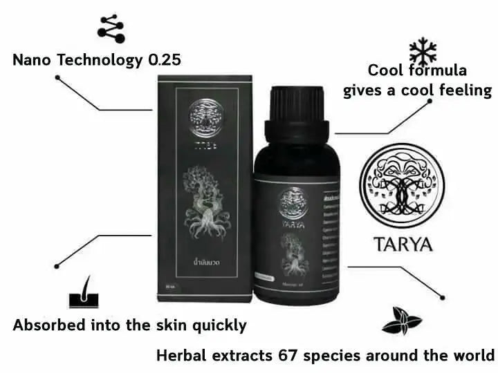 TARYA Herb Massage Oil - Pain Relief with 67 Herbal Extracts | Fast - Absorbing Nano Emulsion for Osteoarthritis, Athletes & Elderly - wellvy wellness store