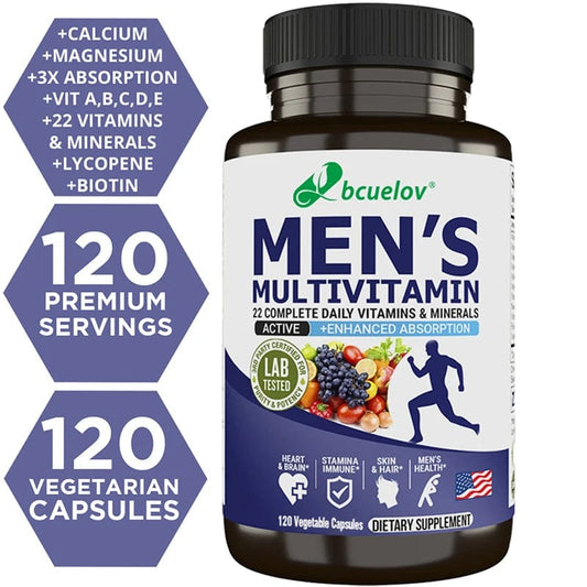 Bcuelov Men’s Multivitamin &amp; Mineral Supplement - Daily Vitality Boost, 22 Nutrients - wellvy wellness store