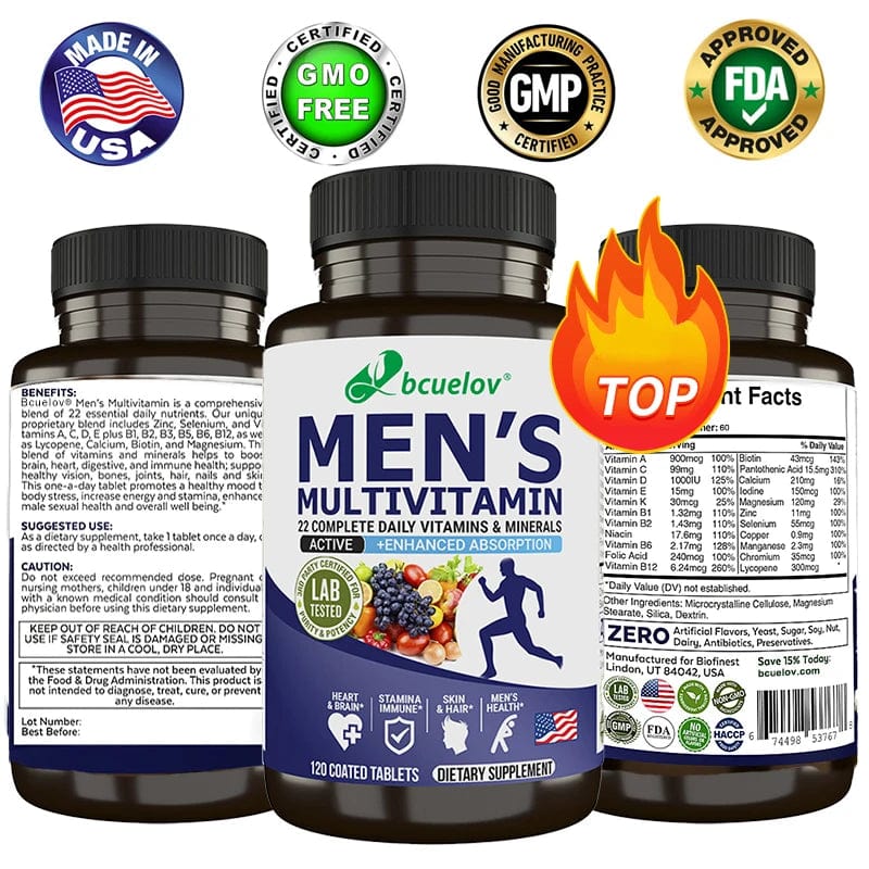 Bcuelov Men's Vitamin and Mineral Supplement - wellvy wellness store