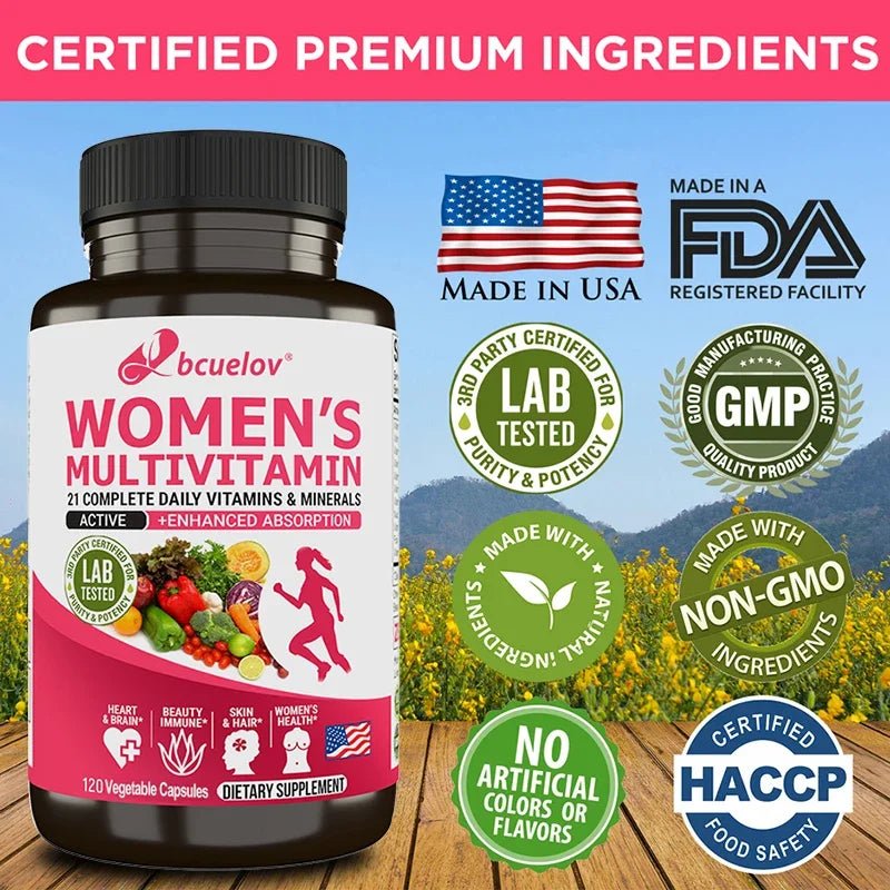 Bcuelov Women's Complete Multivitamin & Mineral Supplement - wellvy wellness store