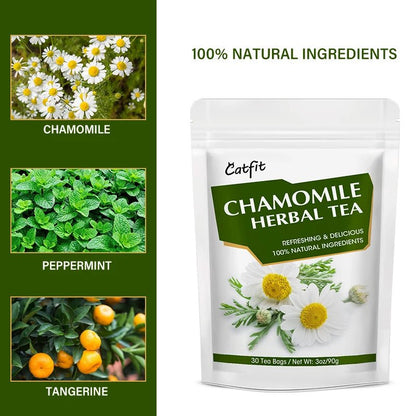 CatFit Natural Chamomile Tea | Stress Relief, Skin Care & Digestive Support | Cough & Breathing Aid - wellvy wellness store