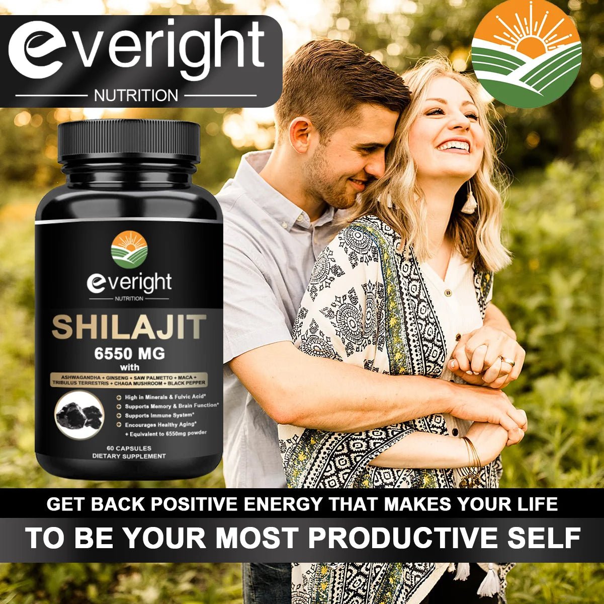 Everight Himalayan Shilajit: Enhanced with Herbs for Overall Vitality - wellvy wellness store