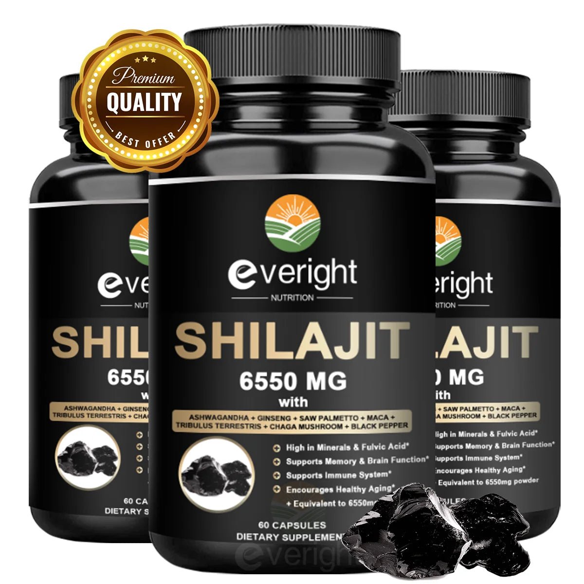 Everight Himalayan Shilajit: Enhanced with Herbs for Overall Vitality - wellvy wellness store