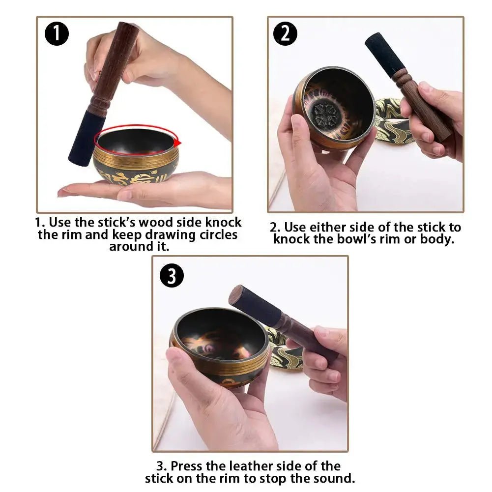 Miwayer Lotus Singing Bowl Set: Ideal for Meditation & Healing - wellvy wellness store