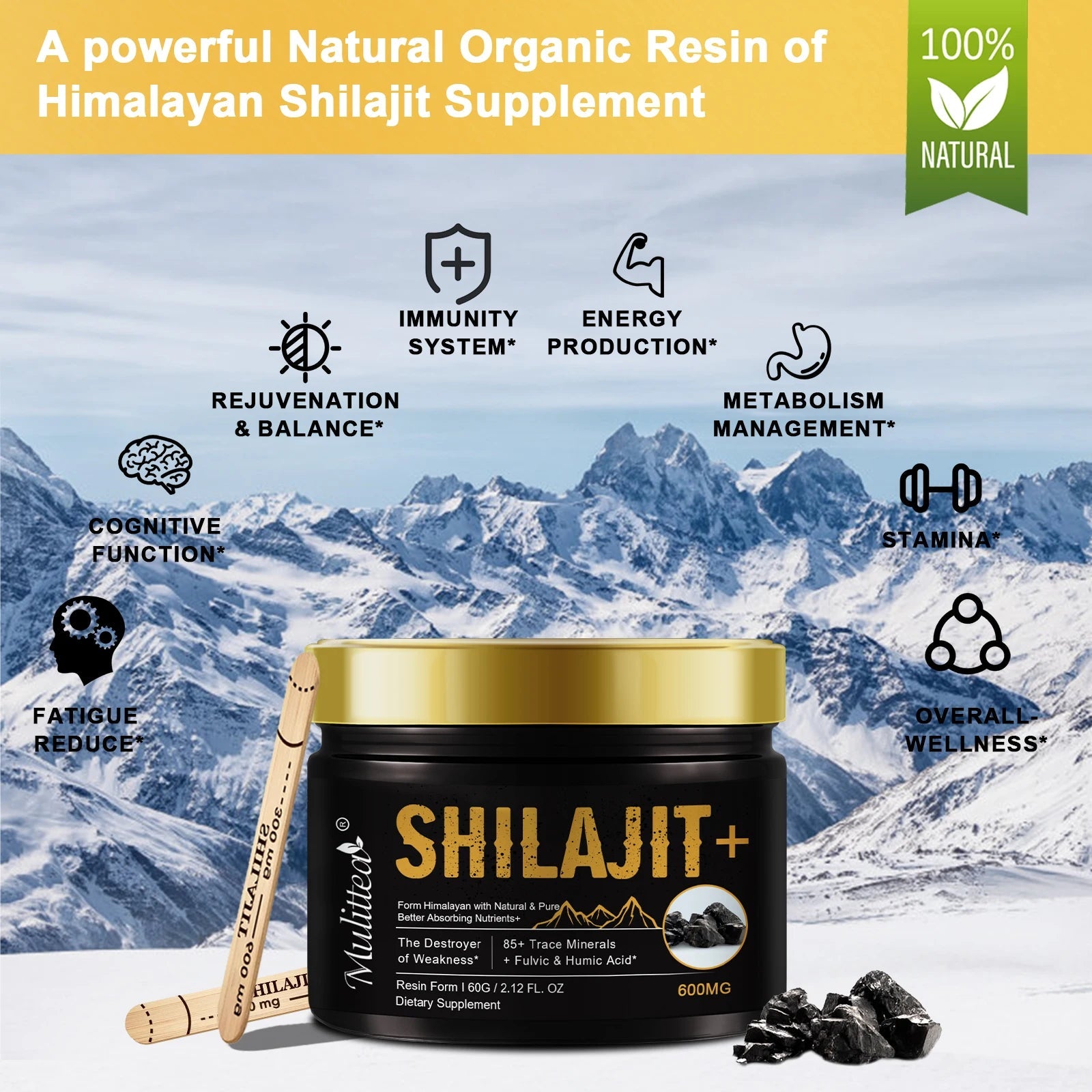 Organic Mineral Boost: Mulittea Shilajit - wellvy wellness store