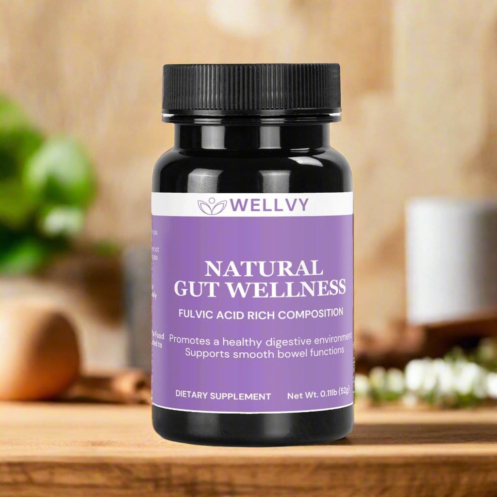 WELLVY Natural Gut Wellness Powder with Fulvic Acid: Digestive Health & Balance Support - wellvy wellness store