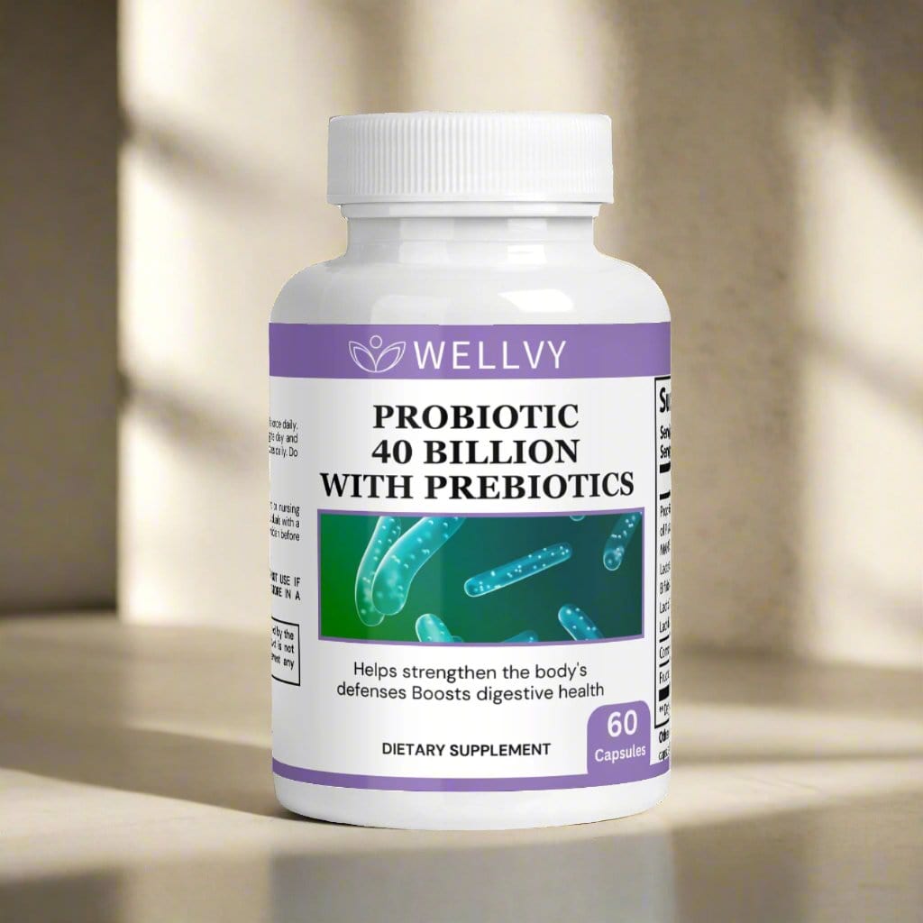 WELLVY Probiotic 40 Billion with Prebiotics – Gut Health & Digestive Support - wellvy wellness store