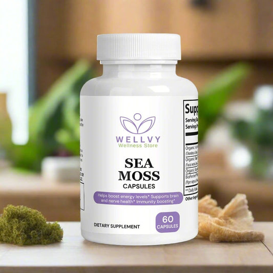 WELLVY Sea Moss Capsules – Immune Support & Digestive Aid with Organic Bladderwrack & Burdock Root - wellvy wellness store