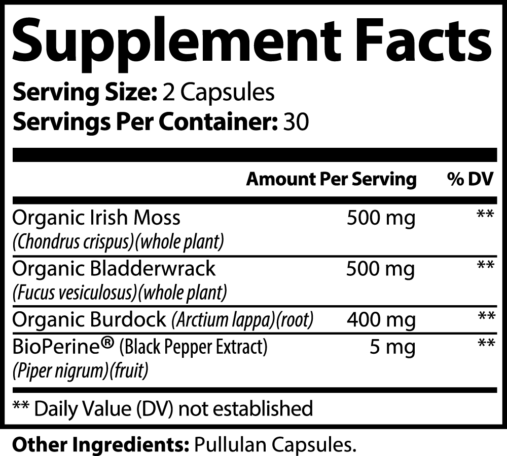 WELLVY Sea Moss Capsules – Immune Support & Digestive Aid with Organic Bladderwrack & Burdock Root - wellvy wellness store