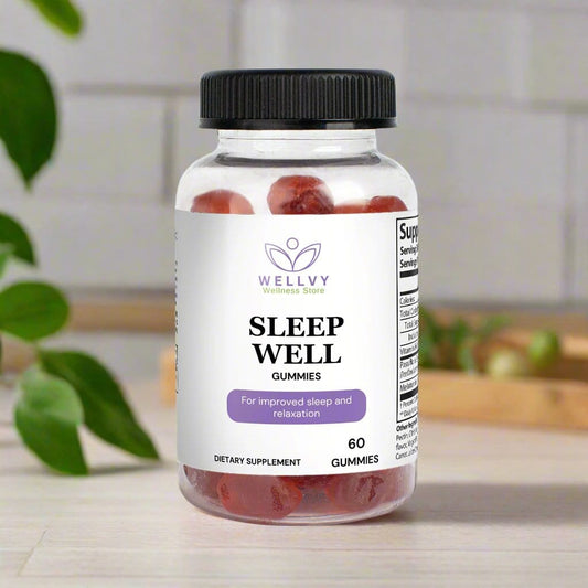 WELLVY Sleep Well Gummies for Adults - Natural Sleep Support with Melatonin & Passiflora Extract - wellvy wellness store