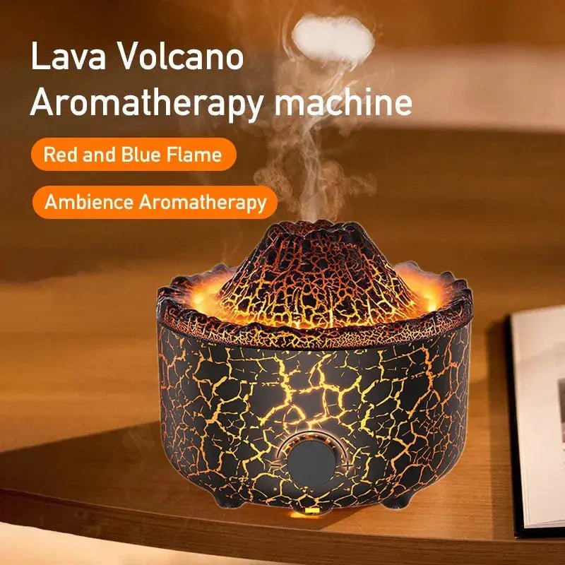 Wonstella Volcano Lava Ultrasonic Aromatherapy Humidifier with Remote & USB – 560ml Diffuser - wellvy wellness store