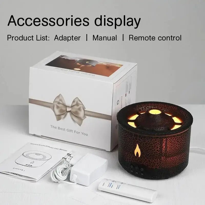 Wonstella Volcano Lava Ultrasonic Aromatherapy Humidifier with Remote & USB – 560ml Diffuser - wellvy wellness store